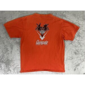 Vintage Harley-Davidson‎ Shirt Mens Large Orange Orlando Florida Tee Graphic 00s